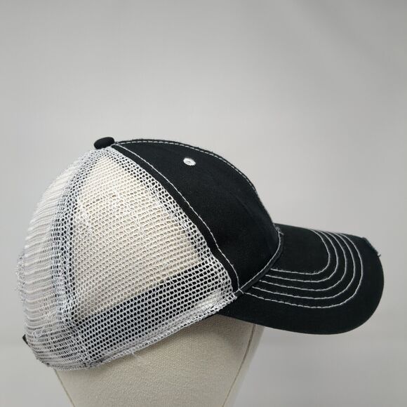Unbranded Strapback Mesh Back Trucker Hat Black One Size 6 Panel Blank - Picture 4 of 8